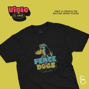 CAMISETA NEGRA PEACE AND DOGS_1